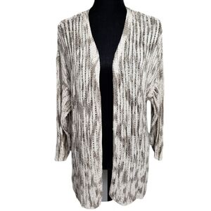NWOT Chico's Crochet Open Front Cardigan 2 (L)